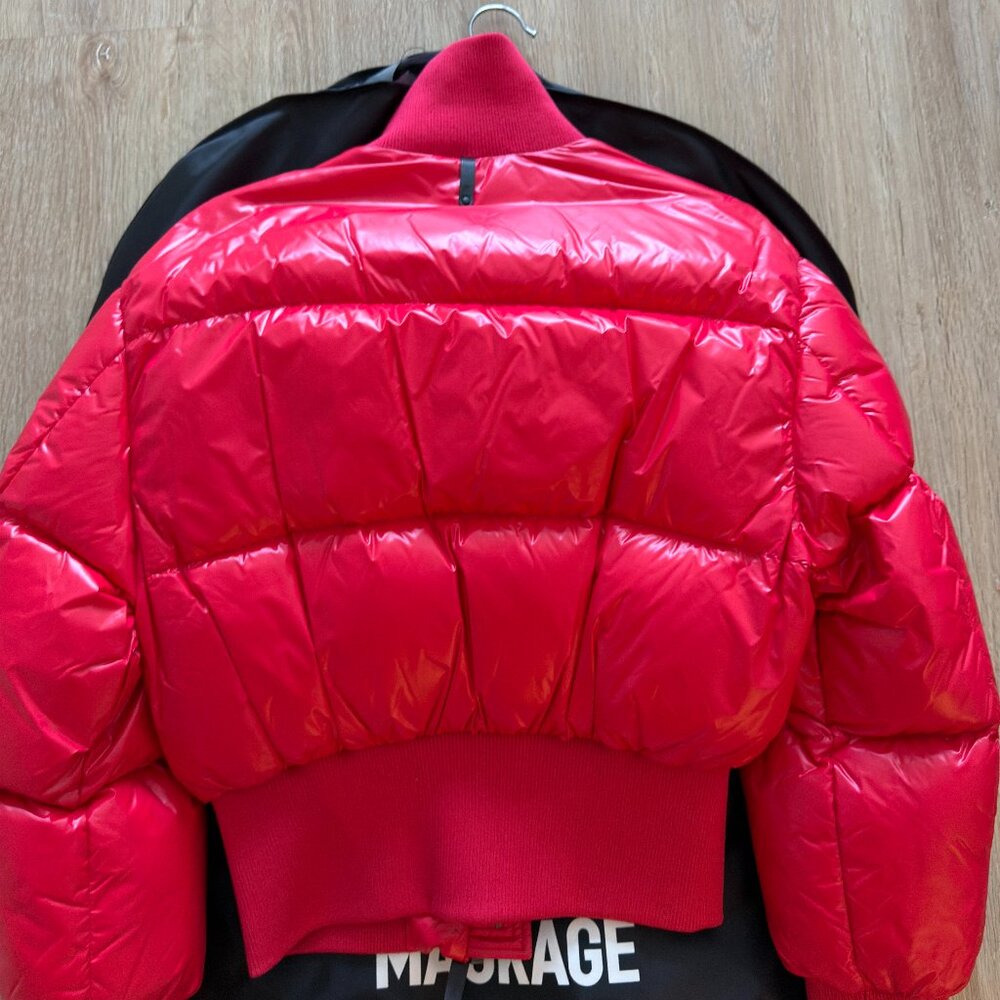 MACKAGE BUBBLE  - REAGAN LUSTROUS LIGHT DOWN CROP JACKET WITH RIB WAIST - Picture 11 of 11